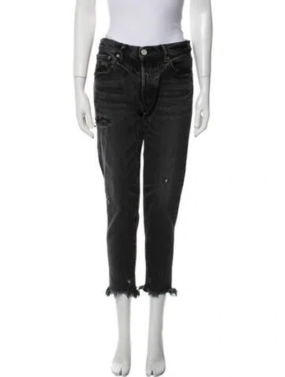 Pre-owned Moussy Mid-rise Skinny Leg Jeans In Black