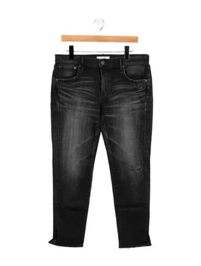 Pre-owned Moussy Mid-rise Skinny Leg Jeans In Black