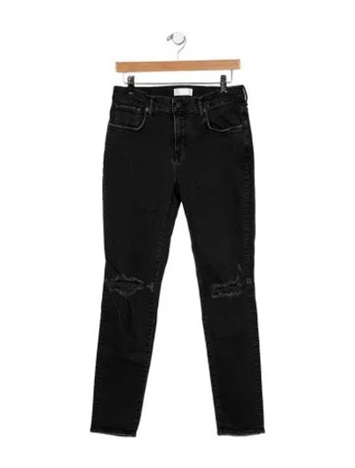 Pre-owned Moussy Mid-rise Skinny Leg Jeans In Black