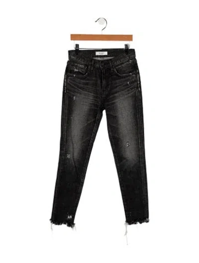 Pre-owned Moussy Mid-rise Skinny Leg Jeans In Black