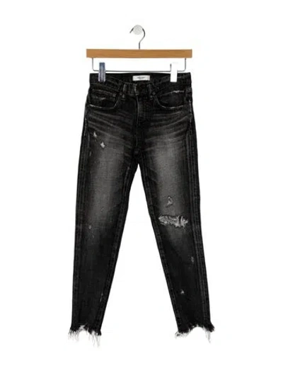 Pre-owned Moussy Mid-rise Skinny Leg Jeans In Black