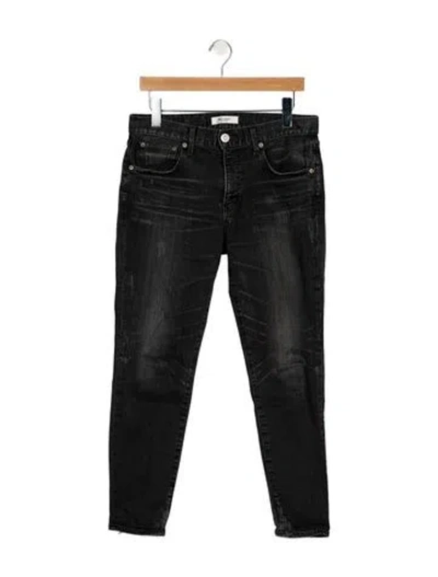 Pre-owned Moussy Mid-rise Skinny Leg Jeans In Black