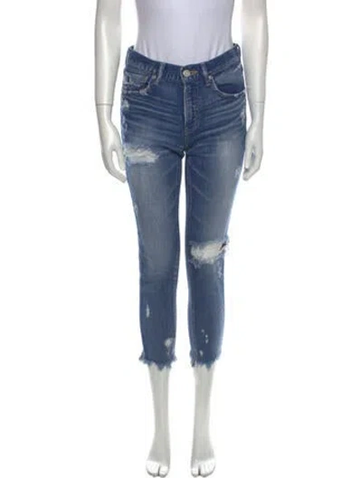 Pre-owned Moussy Mid-rise Skinny Leg Jeans In Blue