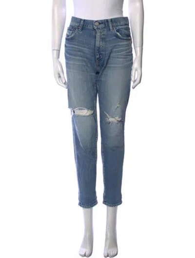 Pre-owned Moussy Mid-rise Skinny Leg Jeans In Blue