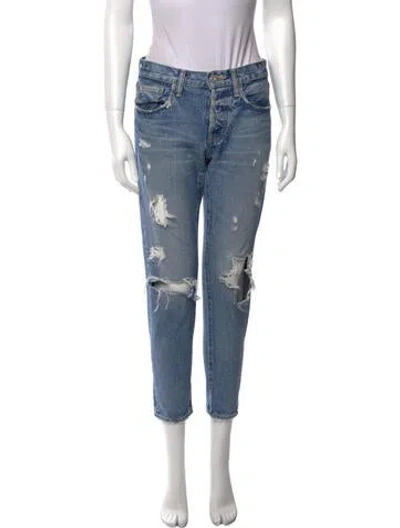 Pre-owned Moussy Mid-rise Skinny Leg Jeans In Blue