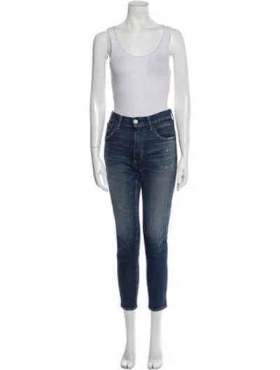 Pre-owned Moussy Mid-rise Skinny Leg Jeans In Blue