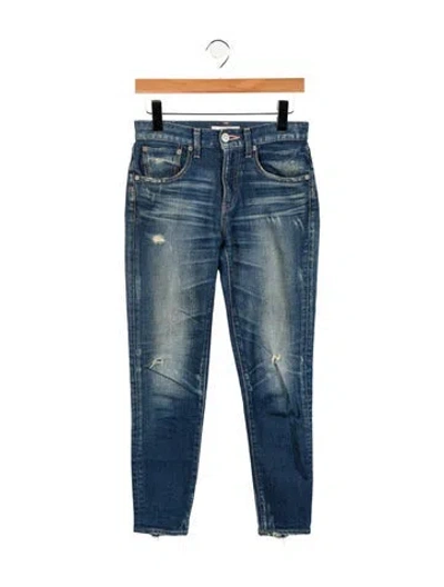 Pre-owned Moussy Mid-rise Skinny Leg Jeans In Blue