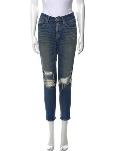 Pre-owned Moussy Mid-rise Skinny Leg Jeans In Blue