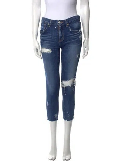 Pre-owned Moussy Mid-rise Skinny Leg Jeans In Blue