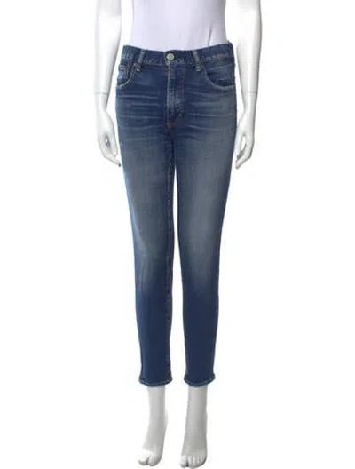 Pre-owned Moussy Mid-rise Skinny Leg Jeans In Blue