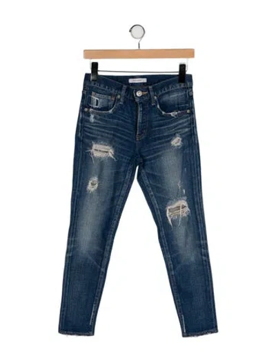 Pre-owned Moussy Mid-rise Skinny Leg Jeans In Blue