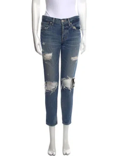 Pre-owned Moussy Mid-rise Skinny Leg Jeans In Blue