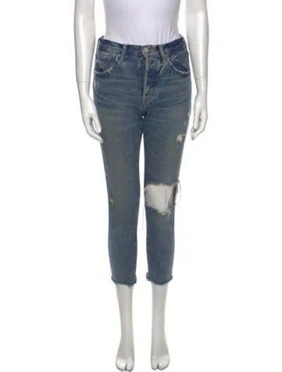 Pre-owned Moussy Mid-rise Skinny Leg Jeans In Blue