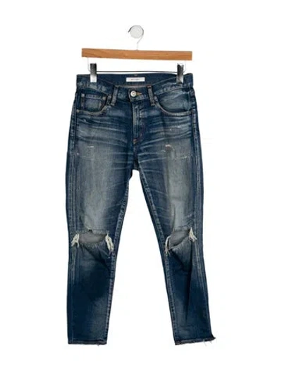 Pre-owned Moussy Mid-rise Skinny Leg Jeans In Blue