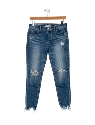 Pre-owned Moussy Mid-rise Skinny Leg Jeans In Blue