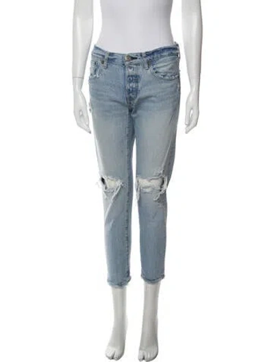 Pre-owned Moussy Mid-rise Skinny Leg Jeans In Blue