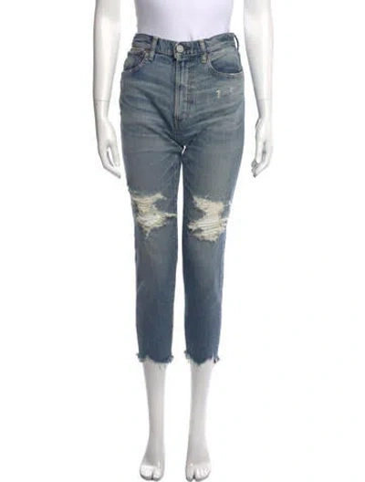 Pre-owned Moussy Mid-rise Skinny Leg Jeans In Blue