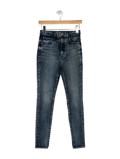 Pre-owned Moussy Mid-rise Skinny Leg Jeans In Blue