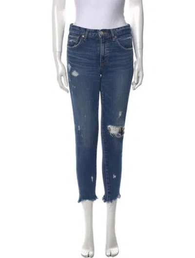 Pre-owned Moussy Mid-rise Skinny Leg Jeans In Blue