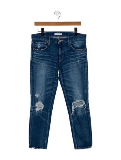Pre-owned Moussy Mid-rise Skinny Leg Jeans In Blue
