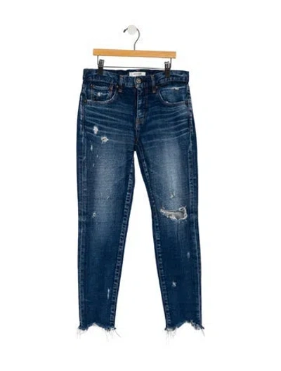 Pre-owned Moussy Mid-rise Skinny Leg Jeans In Blue