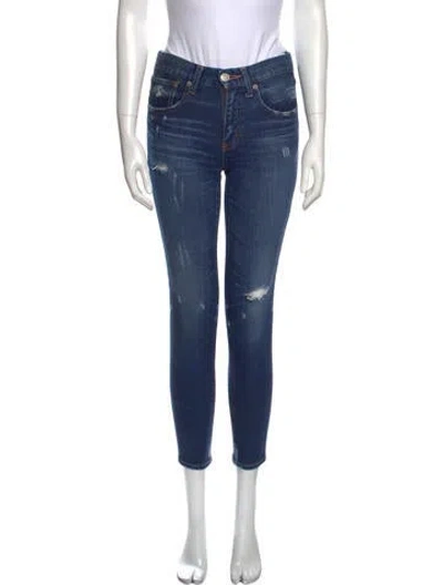Pre-owned Moussy Mid-rise Skinny Leg Jeans In Blue