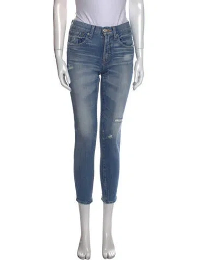 Pre-owned Moussy Mid-rise Skinny Leg Jeans In Blue