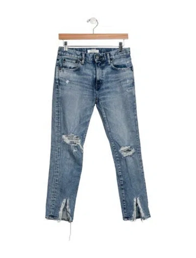 Pre-owned Moussy Mid-rise Skinny Leg Jeans In Blue