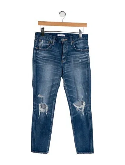 Pre-owned Moussy Mid-rise Skinny Leg Jeans In Blue