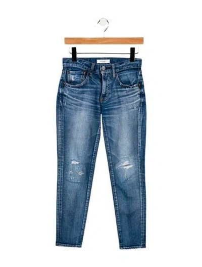 Pre-owned Moussy Mid-rise Skinny Leg Jeans In Blue