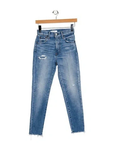 Pre-owned Moussy Mid-rise Skinny Leg Jeans In Blue