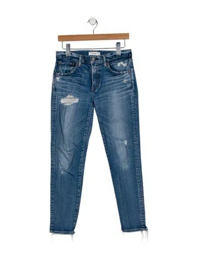 Pre-owned Moussy Mid-rise Skinny Leg Jeans In Blue