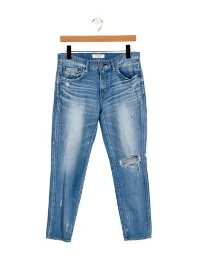 Pre-owned Moussy Mid-rise Skinny Leg Jeans In Blue