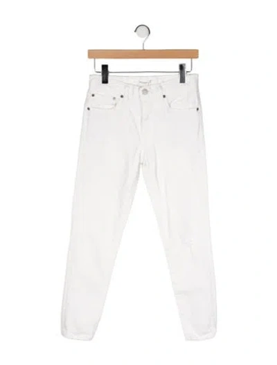 Pre-owned Moussy Mid-rise Skinny Leg Jeans In White