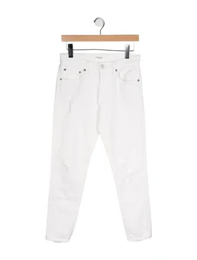 Pre-owned Moussy Mid-rise Skinny Leg Jeans In White