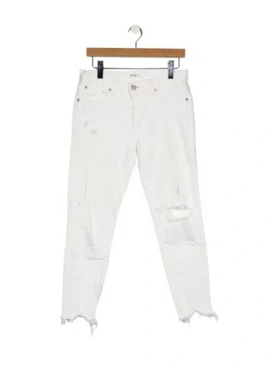 Pre-owned Moussy Mid-rise Skinny Leg Jeans In White