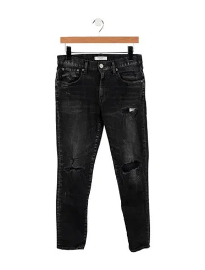 Pre-owned Moussy Mid-rise Straight Leg Jeans In Black