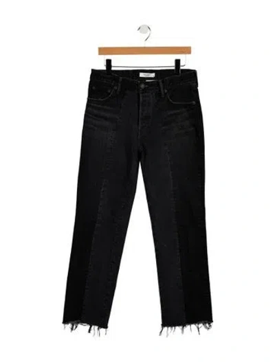 Pre-owned Moussy Mid-rise Straight Leg Jeans In Black