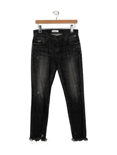 Pre-owned Moussy Mid-rise Straight Leg Jeans In Black