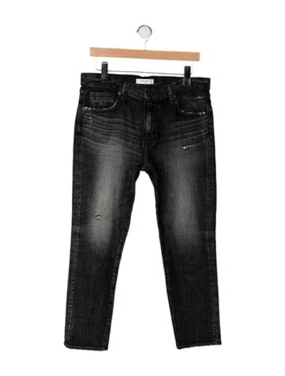 Pre-owned Moussy Mid-rise Straight Leg Jeans In Black