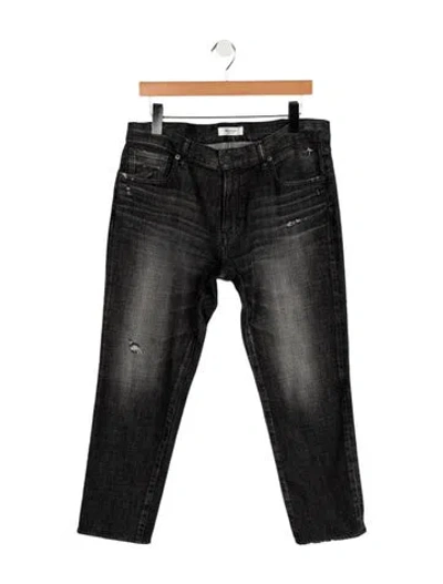 Pre-owned Moussy Mid-rise Straight Leg Jeans In Black