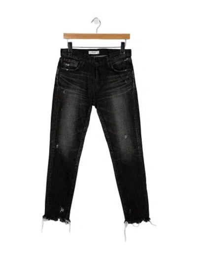 Pre-owned Moussy Mid-rise Straight Leg Jeans In Black