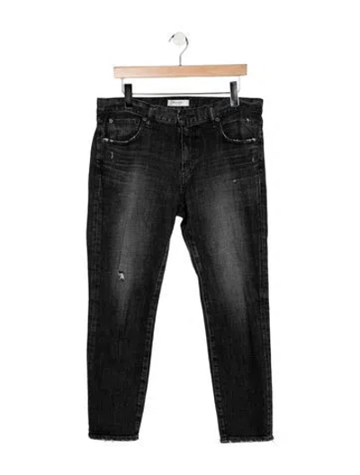 Pre-owned Moussy Mid-rise Straight Leg Jeans In Black
