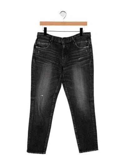 Pre-owned Moussy Mid-rise Straight Leg Jeans In Black