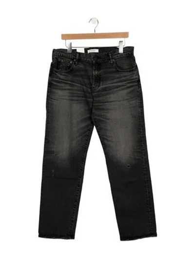 Pre-owned Moussy Mid-rise Straight Leg Jeans In Black