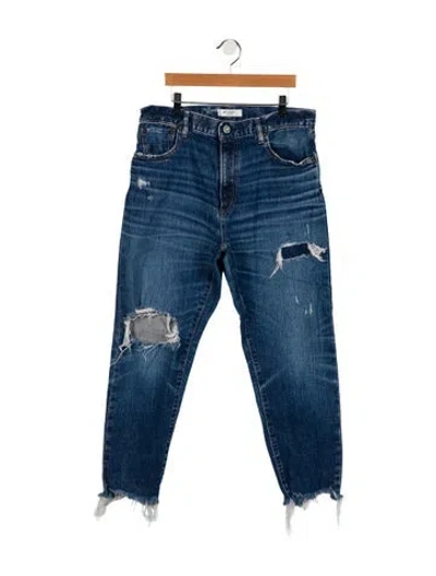 Pre-owned Moussy Mid-rise Straight Leg Jeans In Blue