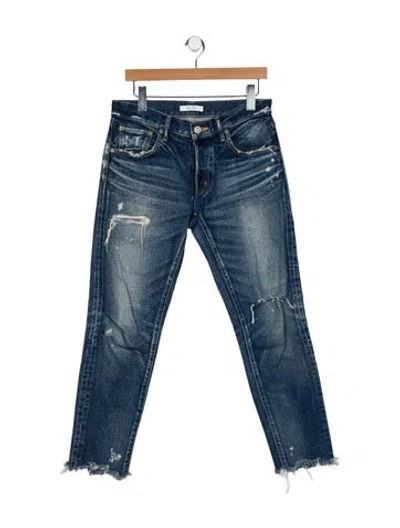 Pre-owned Moussy Mid-rise Straight Leg Jeans In Blue