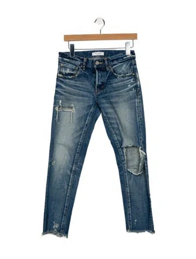 Pre-owned Moussy Mid-rise Straight Leg Jeans In Blue
