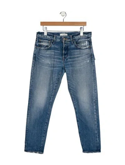 Pre-owned Moussy Mid-rise Straight Leg Jeans In Blue