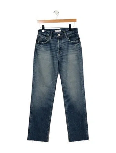 Pre-owned Moussy Mid-rise Straight Leg Jeans In Blue